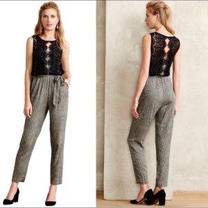 Anthropologie Elevenses Lace Medley Jumpsuit